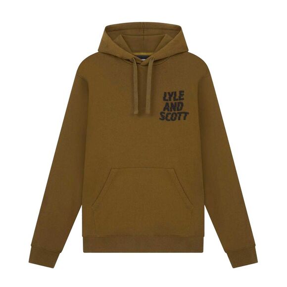 Lyle & Scott Mens Ripple Logo Hoodie / Olive